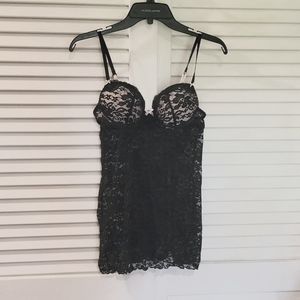 Matching S Black & Pink Lace Bra Top with Panties